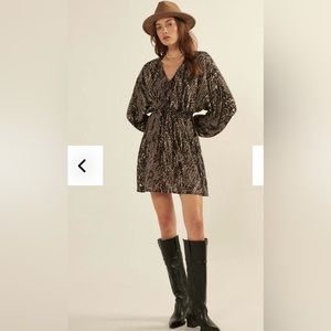 Earth Mama Ruched Abstract-Print Mini Dress